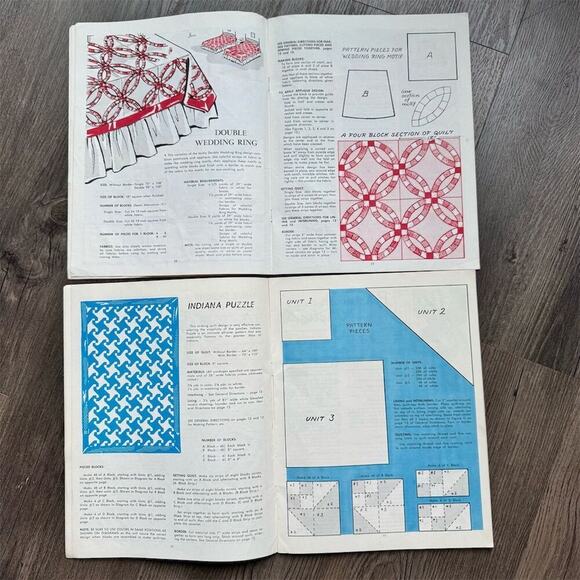 Vintage 50s Quilt Pattern Books Lot of 2 Covered Wagon& All-Year 24 Patterns - Picture 9 of 10